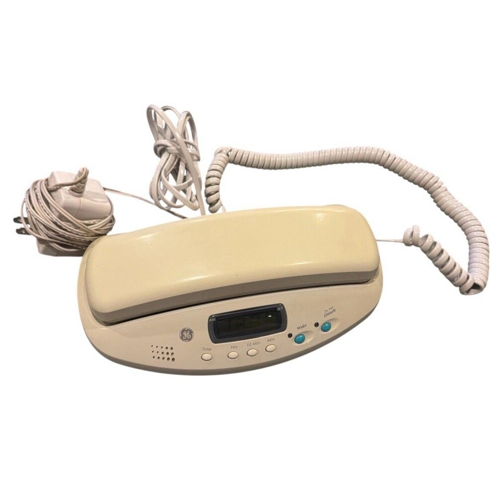GE General Electric Bedroom Phone Handset Corded Telephone Alarm Clock 2-9290C